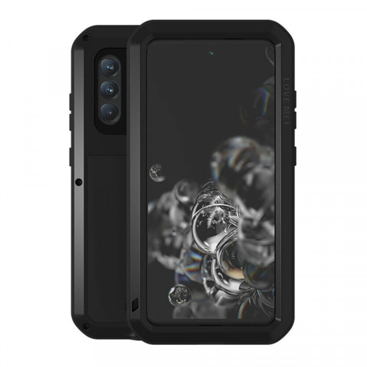 Гибридный чехол LOVE MEI для Samsung Galaxy S21 FE (черный)