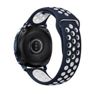 Двухцветный силиконовый ремешок для Samsung Gear Sport / Gear S2 Classic / Galaxy Watch 42мм / Watch Active / Watch 3 (41мм) / Watch4 (синий+белый) Двухцветный силиконовый ремешок для Samsung Gear Sport / Gear S2 Classic / Galaxy Watch 42мм / Watch Active / Watch 3 (41мм) / Watch4 (синий+белый)