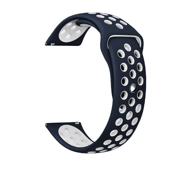 Двухцветный силиконовый ремешок для Samsung Gear Sport / Gear S2 Classic / Galaxy Watch 42мм / Watch Active / Watch 3 (41мм) / Watch4 (синий+белый) Двухцветный силиконовый ремешок для Samsung Gear Sport / Gear S2 Classic / Galaxy Watch 42мм / Watch Active / Watch 3 (41мм) / Watch4 (синий+белый)