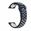 Двухцветный силиконовый ремешок для Samsung Gear Sport / Gear S2 Classic / Galaxy Watch 42мм / Watch Active / Watch 3 (41мм) / Watch4 (синий+белый)