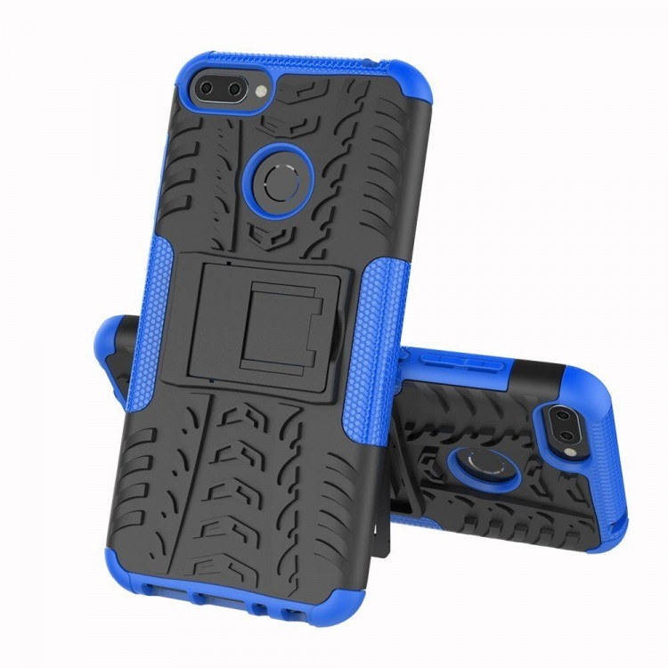 Чехол Hybrid Armor для Huawei Honor 9i / Honor 9N (черный + голубой)