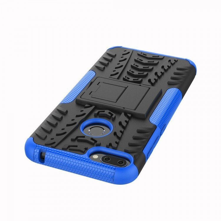 Чехол Hybrid Armor для Huawei Honor 9i / Honor 9N (черный + голубой)