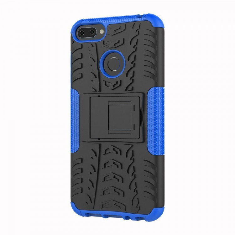 Чехол Hybrid Armor для Huawei Honor 9i / Honor 9N (черный + голубой)