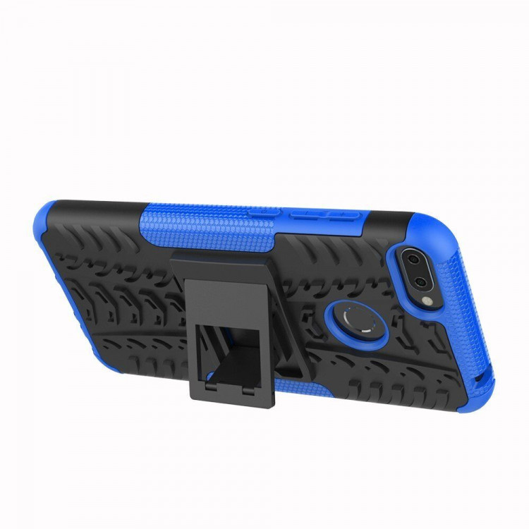 Чехол Hybrid Armor для Huawei Honor 9i / Honor 9N (черный + голубой)