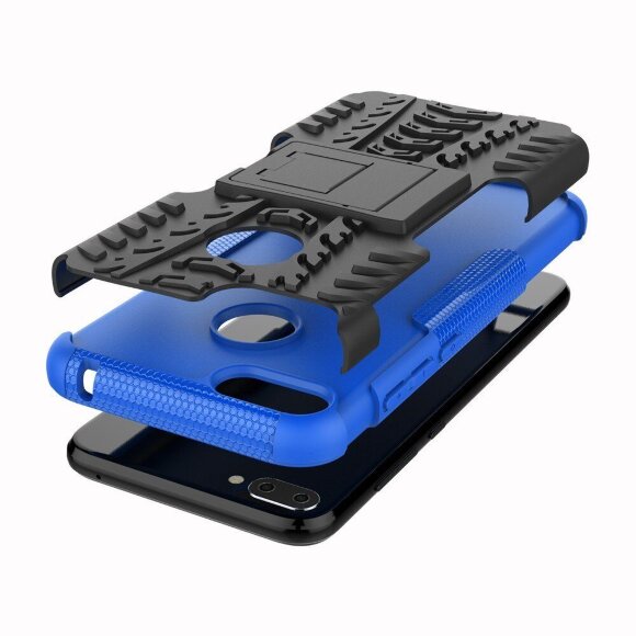 Чехол Hybrid Armor для Huawei Honor 9i / Honor 9N (черный + голубой)