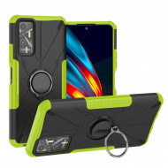 Чехол Armor Shockproof Ring Holder для Tecno Pova 2 (черный + зеленый) Чехол Armor Shockproof Ring Holder для Tecno Pova 2 (черный + зеленый)