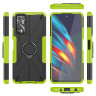 Чехол Armor Shockproof Ring Holder для Tecno Pova 2 (черный + зеленый)