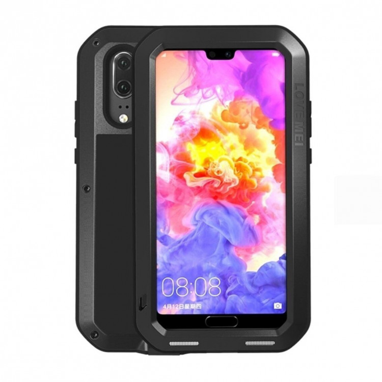 Гибридный чехол LOVE MEI для Huawei P20 Pro / P20 Plus (черный)