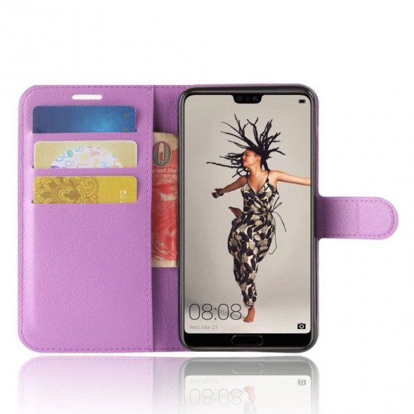 Чехол с визитницей для Huawei P20 (фиолетовый) Чехол с визитницей для Huawei P20 (фиолетовый)