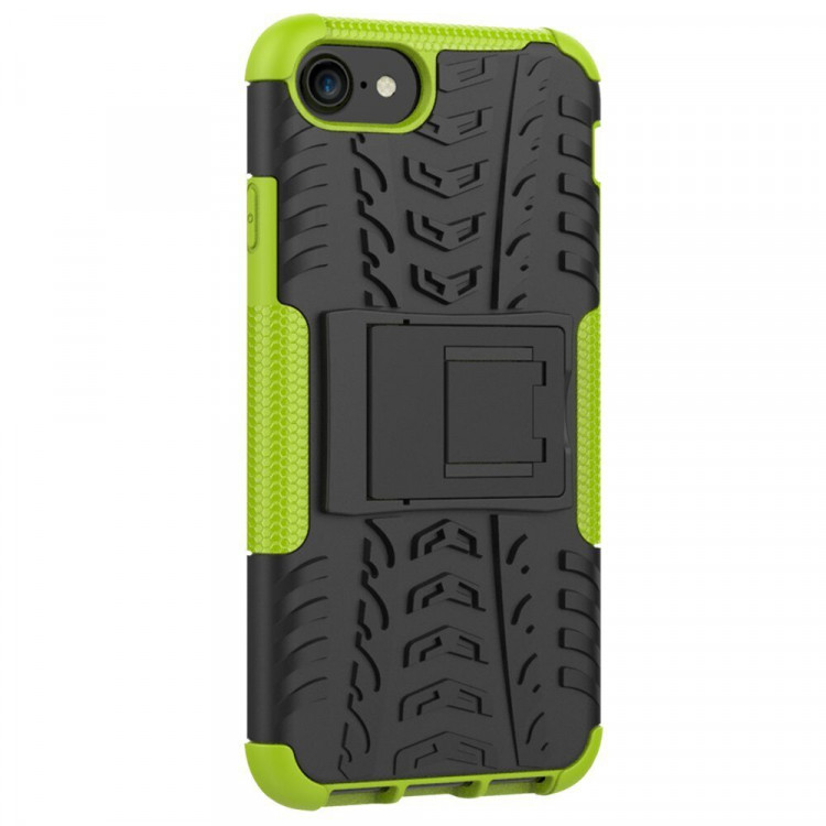 Чехол Hybrid Armor для iPhone 8 / iPhone 7 / iPhone SE (2020) / iPhone SE (2022) (черный + зеленый)