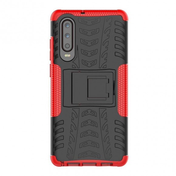 Чехол Hybrid Armor для Huawei P30 (черный + красный)