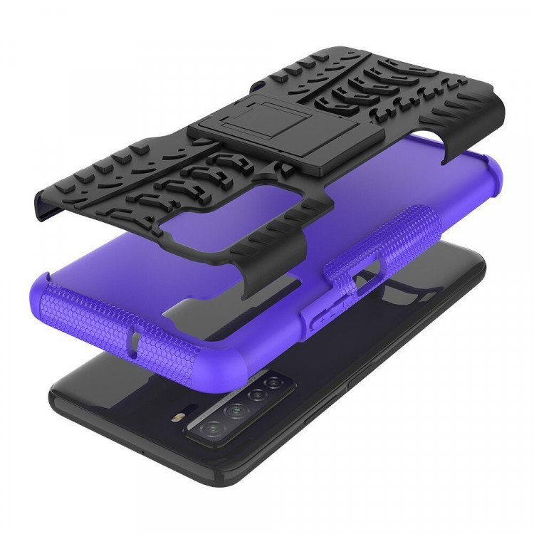 Чехол Hybrid Armor для Honor 30S (CDY-NX9A) (черный + фиолетовый)