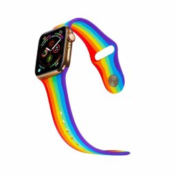 Спортивный ремешок для Apple Watch 38 и 40мм (радуга)