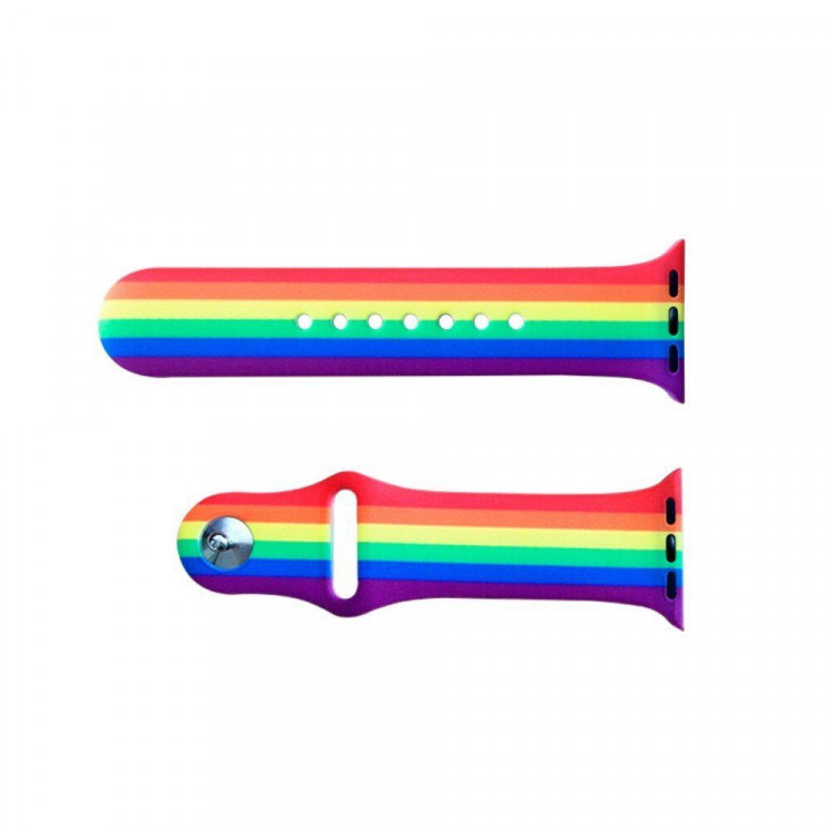 Спортивный ремешок для Apple Watch 38 и 40мм (радуга)
