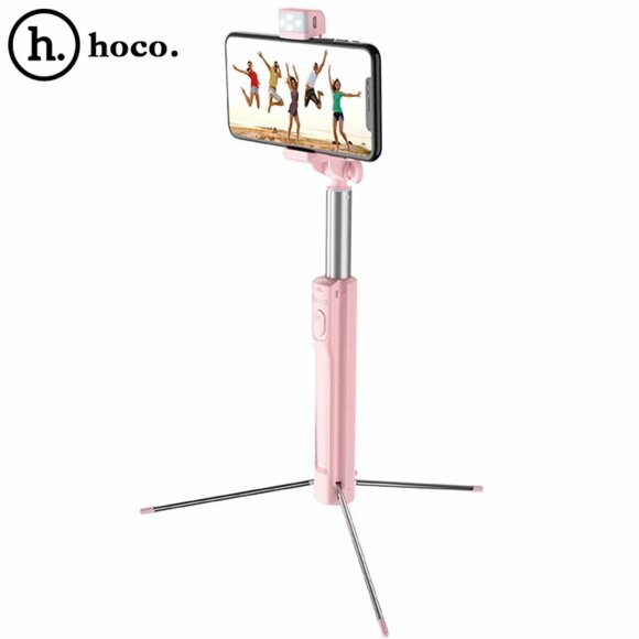 Селфи - монопод с Bluetooth Hoco L = 1,1 метра (розовый) Селфи - монопод с Bluetooth Hoco L = 1,1 метра (розовый)