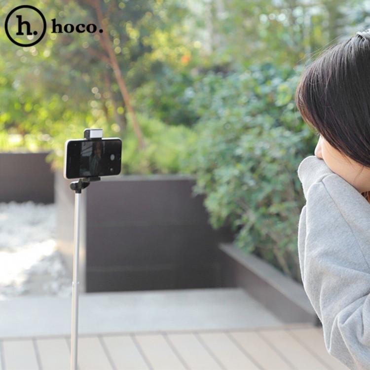 Селфи - монопод с Bluetooth Hoco L = 1,1 метра (розовый)