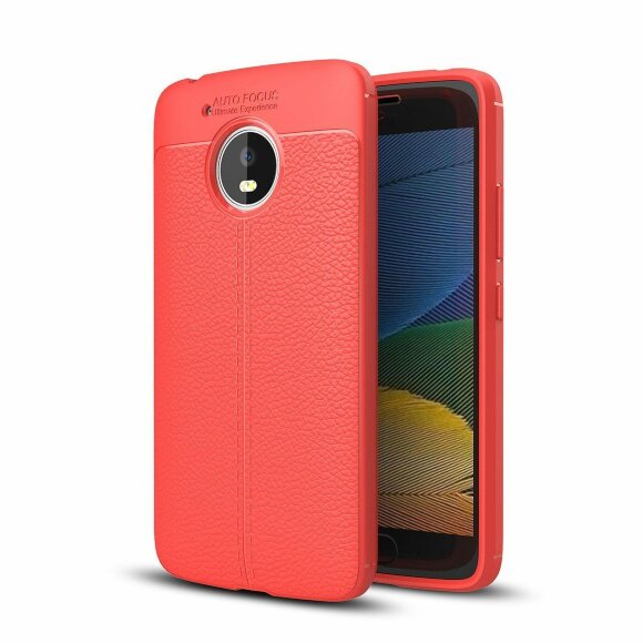 Чехол-накладка Litchi Grain для Motorola Moto G5 (красный)
