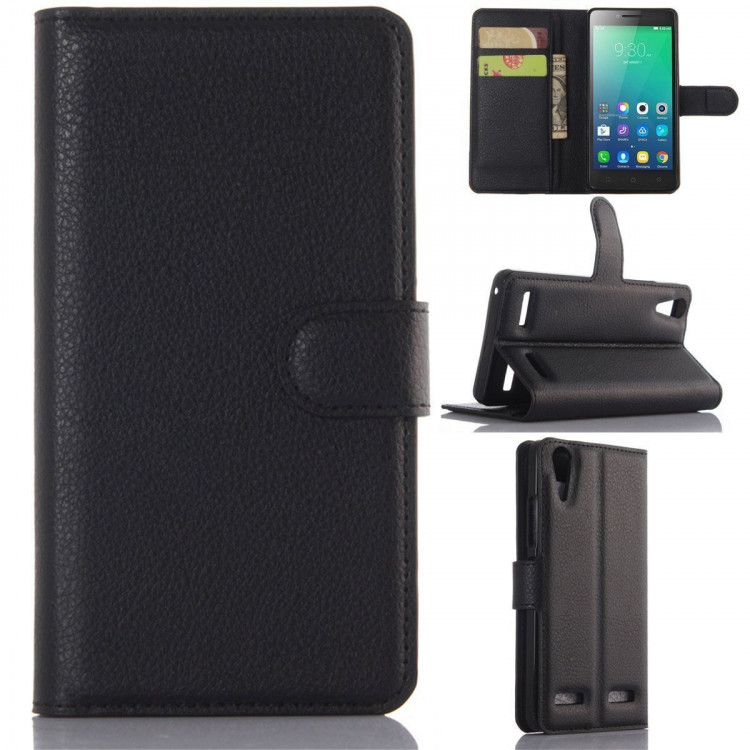 Чехол с визитницей для Lenovo A6010 / A6010 Plus (черный)