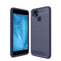 Чехол-накладка Carbon Fibre для Asus Zenfone 3 Zoom ZE553KL (темно-синий)