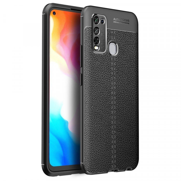 Чехол-накладка Litchi Grain для Vivo Y30 / Vivo Y50 (черный)