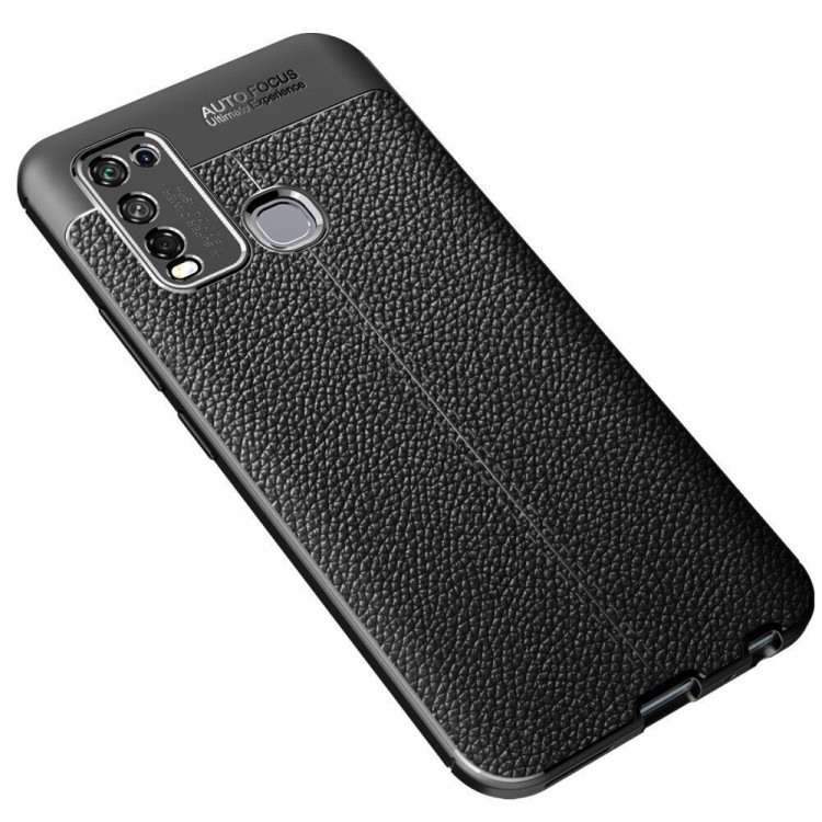 Чехол-накладка Litchi Grain для Vivo Y30 / Vivo Y50 (черный)