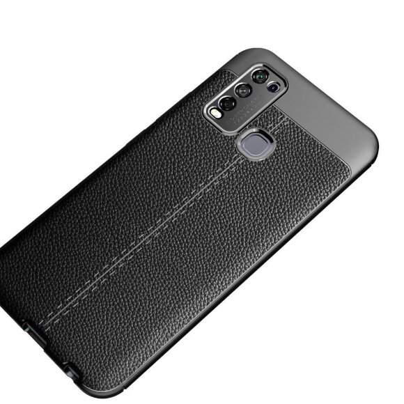 Чехол-накладка Litchi Grain для Vivo Y30 / Vivo Y50 (черный)