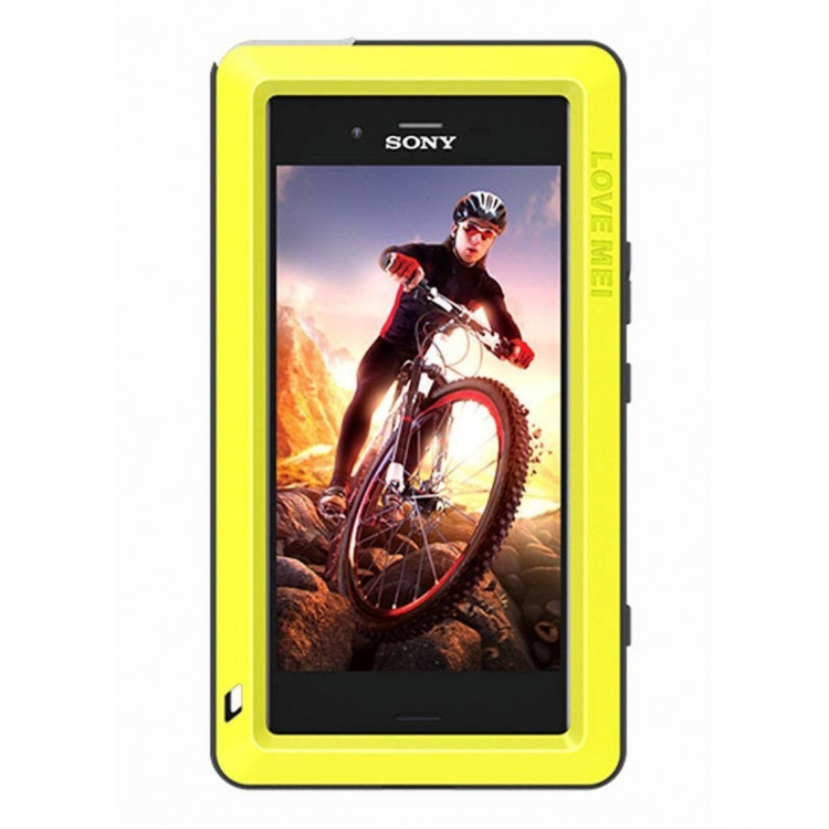 Гибридный чехол LOVE MEI для Sony Xperia XZ1 Compact (желтый)