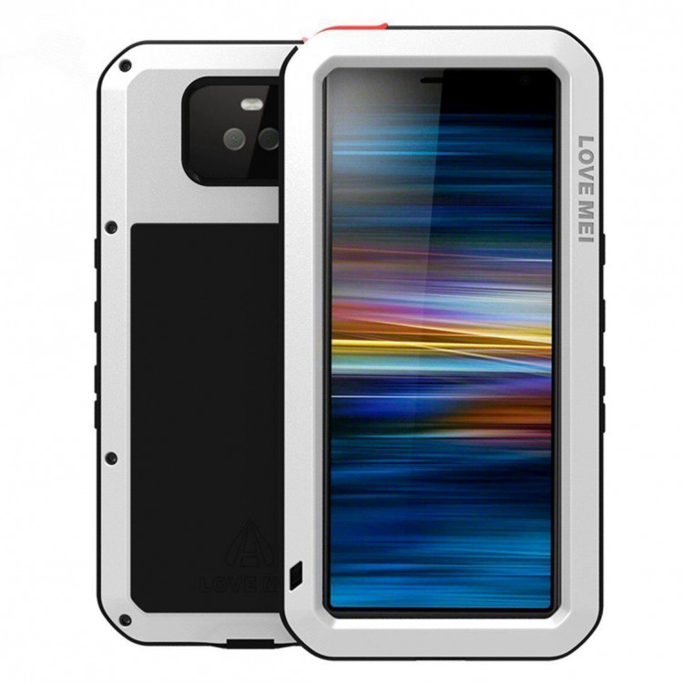 Гибридный чехол LOVE MEI для Sony Xperia 10 Plus (белый)