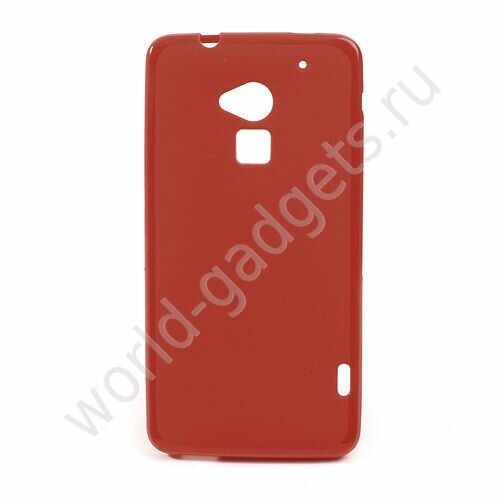Мягкий пластиковый чехол HTC One MAX (красный)