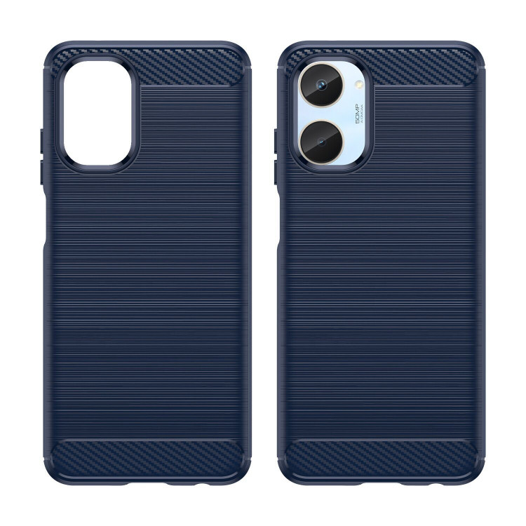 Чехол-накладка Carbon Fibre для Realme 10 (темно-синий)