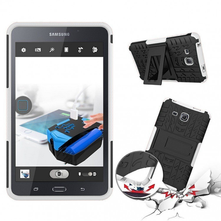 Чехол Hybrid Armor для Samsung Galaxy Tab A (6) 7.0 SM-T285 / SM-T280 (черный + белый)