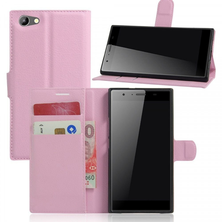 Чехол с визитницей для DOOGEE Y300 (розовый)