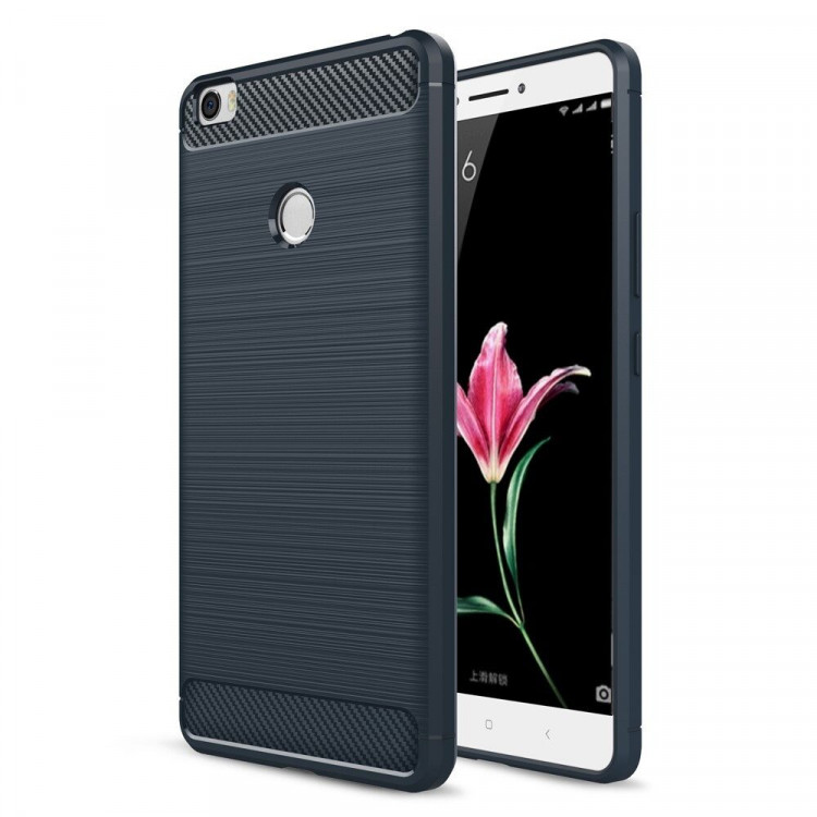 Чехол-накладка Carbon Fibre для Xiaomi Mi Max (темно-синий)