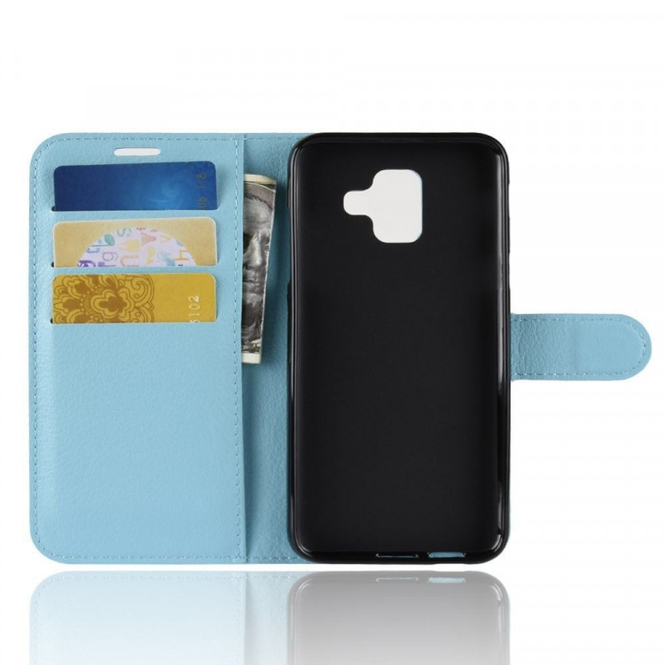 Чехол с визитницей для Samsung Galaxy A6 (голубой)