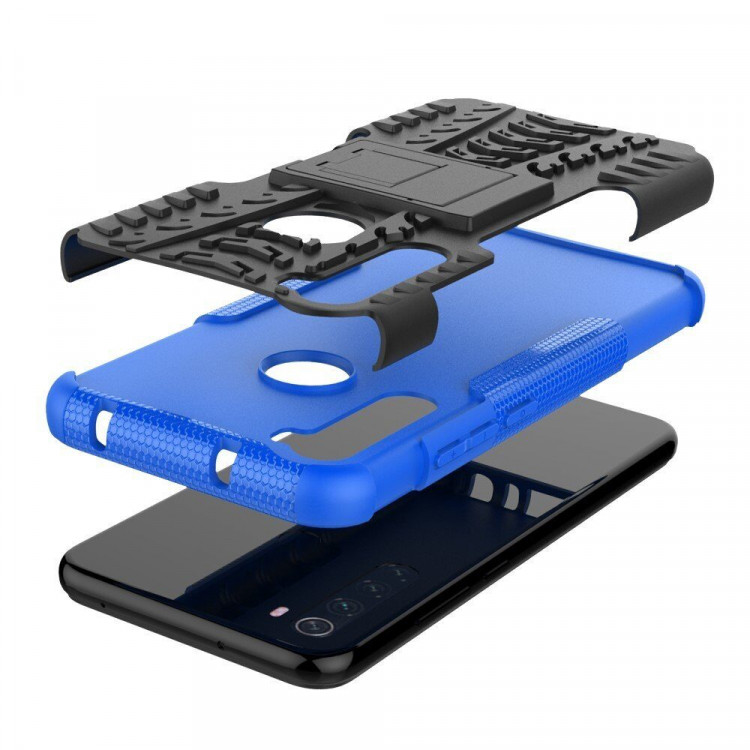 Чехол Hybrid Armor для Xiaomi Redmi Note 8T (черный + голубой)