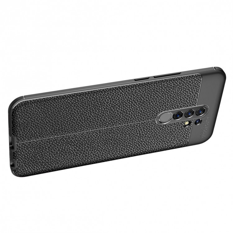 Чехол-накладка Litchi Grain для Xiaomi Redmi 9 (черный)