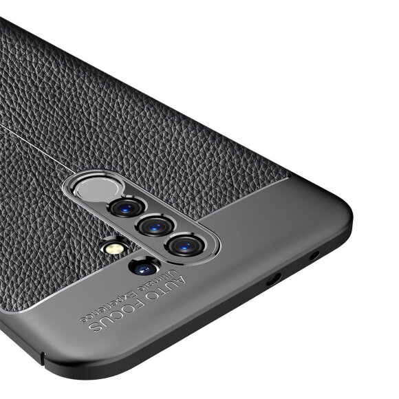 Чехол-накладка Litchi Grain для Xiaomi Redmi 9 (черный) Чехол-накладка Litchi Grain для Xiaomi Redmi 9 (черный)