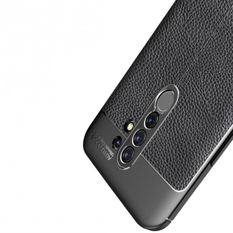 Чехол-накладка Litchi Grain для Xiaomi Redmi 9 (черный)