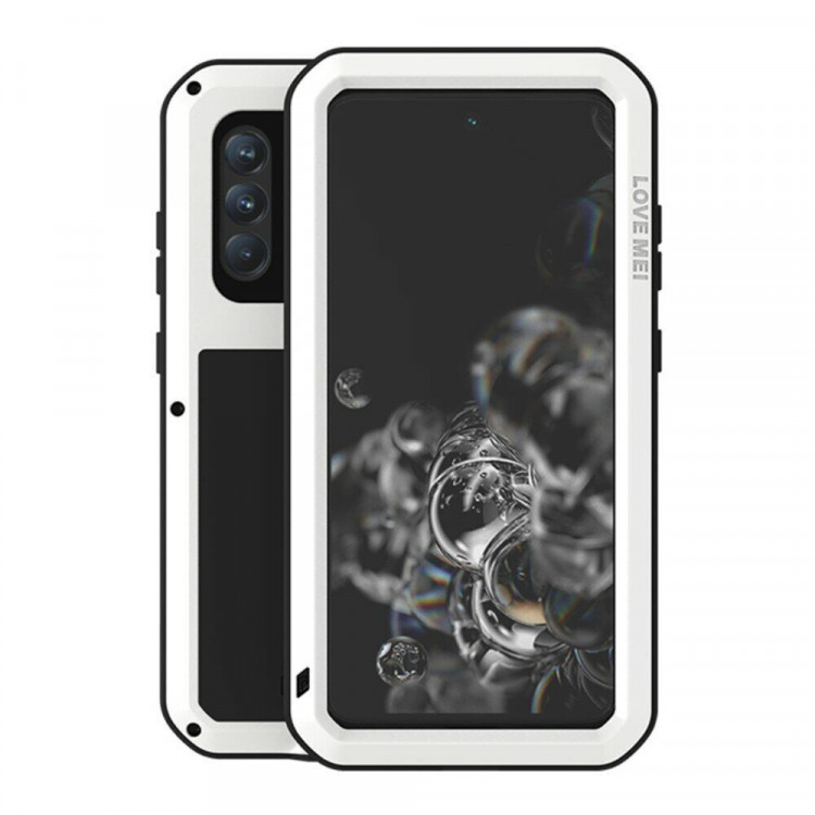 Гибридный чехол LOVE MEI для Samsung Galaxy S21 FE (белый)