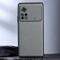 Чехол с текстурой нейлона для Xiaomi POCO M4 PRO 4G (серый)