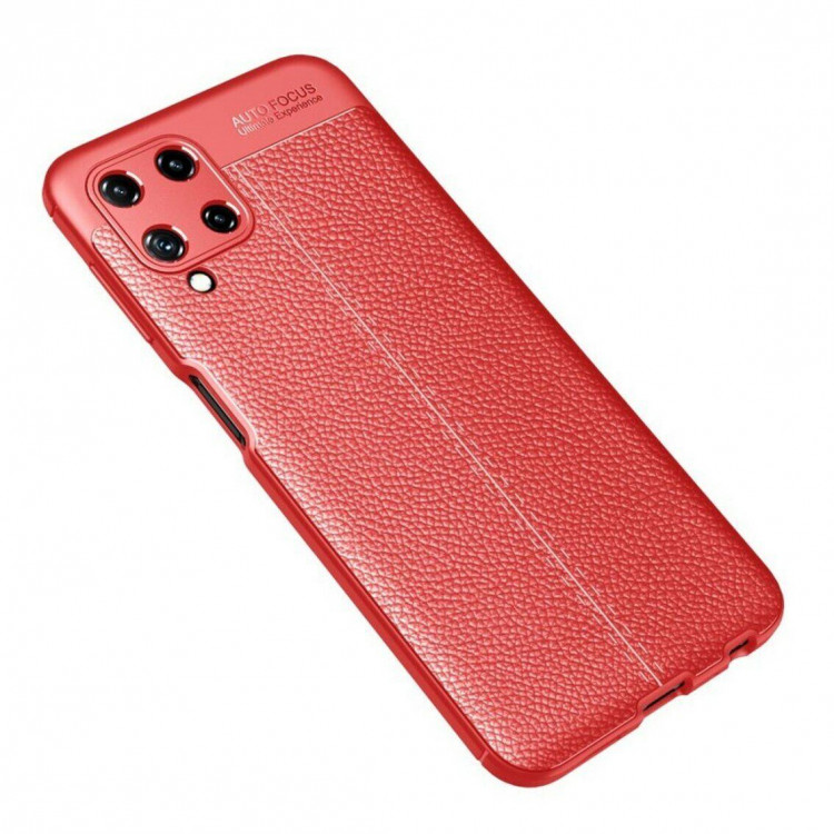 Чехол-накладка Litchi Grain для Samsung Galaxy A22 (красный)