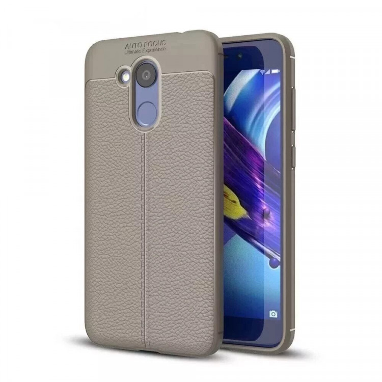 Чехол-накладка Litchi Grain для Huawei Honor 6C Pro / V9 Play (серый)