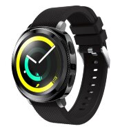 Силиконовый ремешок для Samsung Gear Sport / Gear S2 Classic / Galaxy Watch 42мм / Watch Active / Watch 3 (41мм) / Watch4 (черный) Силиконовый ремешок для Samsung Gear Sport / Gear S2 Classic / Galaxy Watch 42мм / Watch Active / Watch 3 (41мм) / Watch4 (черный)