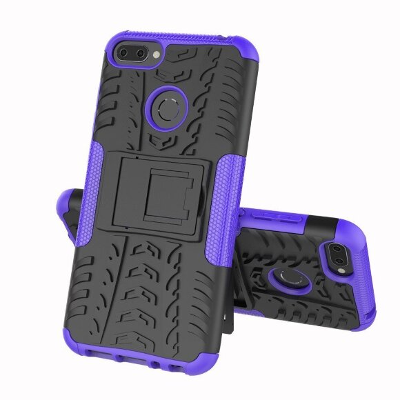 Чехол Hybrid Armor для Huawei Honor 9i / Honor 9N (черный + фиолетовый)