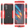 Чехол Armor Shockproof Ring Holder для Tecno Pova 2 (черный + красный)