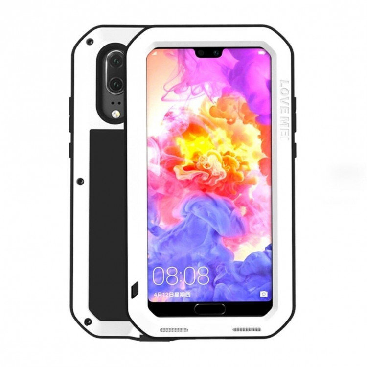 Гибридный чехол LOVE MEI для Huawei P20 Pro / P20 Plus (белый)