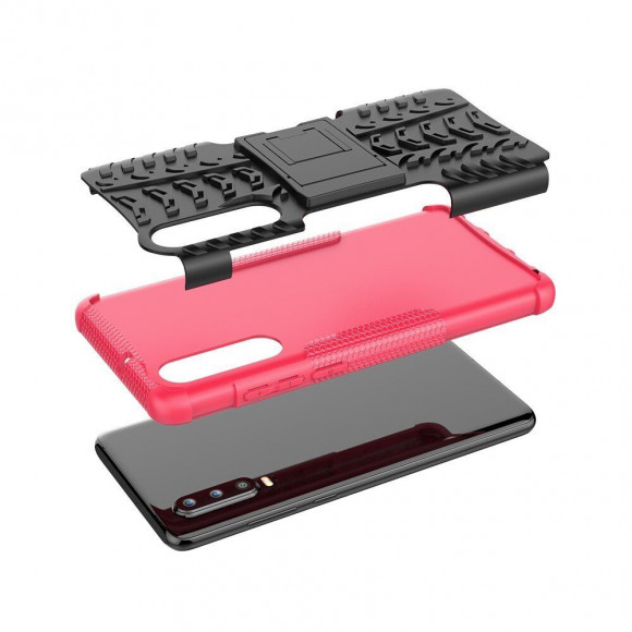 Чехол Hybrid Armor для Huawei P30 (черный + розовый) Чехол Hybrid Armor для Huawei P30 (черный + розовый)