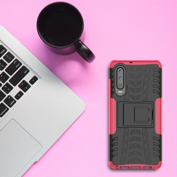 Чехол Hybrid Armor для Huawei P30 (черный + розовый) Чехол Hybrid Armor для Huawei P30 (черный + розовый)