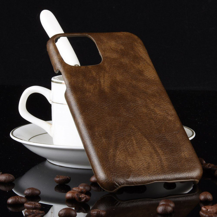 Кожаная накладка-чехол для iPhone 11 (коричневый)