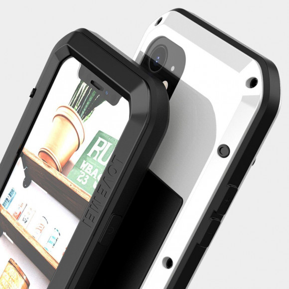 Гибридный чехол LOVE MEI для iPhone 12 (серебряный)